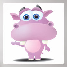 cute sad little hippo posters