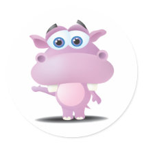 cute sad little hippo stickers