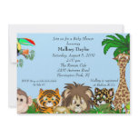 Cute Safari It's A Jungle Boy Baby Shower Personalized Invite