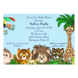 Cute Safari It's A Jungle Boy Baby Shower Personalized Invite
