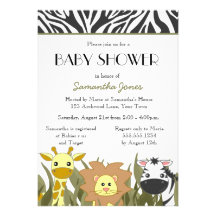 Cute Safari Jungle Baby Shower Invitation