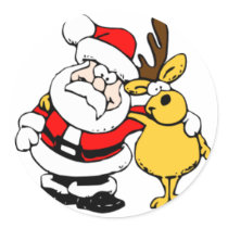 Cute Santa and Reindeer Stickers