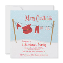 Cute Santa Christmas Holiday Party Invitations