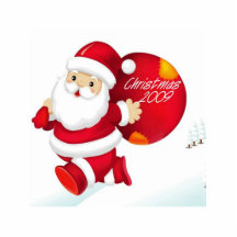CUTE SANTA CHRISTMAS TREE ORNAMENT CUT OUT