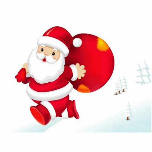 CUTE SANTA CHRISTMAS TREE ORNAMENT CUT OUTS