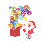 Cute Santa Claus And Gift Box Christmas Sticker