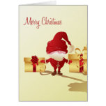 Cute Santa Claus and Gifts Blank Card cards