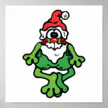 cute santa frog posters