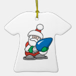 Cute Santa Holding Christmas Bulb Christmas Ornament