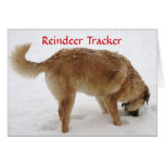 Cute Santa & Reindeer Search & Rescue Dog Greeting Card