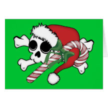 Cute Santa Skull Card