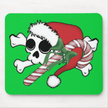 Cute Santa Skull Mouse Pad