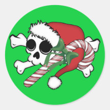 Cute Santa Skull Stickers