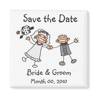 Cute Save the Date Magnets by wedding_tshirts