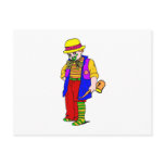 Cute sax playing kid clown post cards