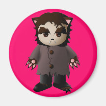 Cute Scary Werewolf Refrigerator Magnets