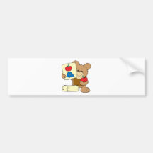 cute school teddy bear A is for Apple Bumper Stickers