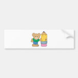 cute school teddy bear with pencil bumper stickers