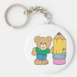 cute school teddy bear with pencil keychains