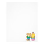 cute school teddy bear with pencil letterhead