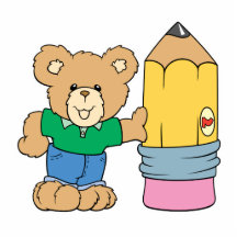 cute school teddy bear with pencil photo sculptures