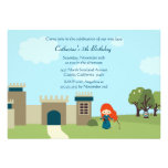 Cute scottish princess girls birthday party invite