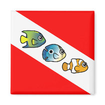 Cute Scubadorable Dive Flag Magnets