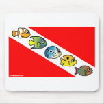 Cute Scubadorable Dive Flag Mouse Pads