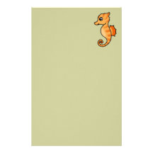 cute seahorse custom stationery