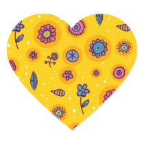 cute-seamless-pattern colourful cartoon flowers heart sticker