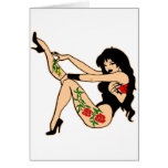 Cute Sexy Girl With Tattoos Greeting Card