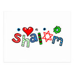 Cute Shalom Greeting Text Expression Postcards