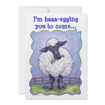 Cute Sheep Birthday Party Invite