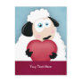 Cute Sheep Holding Love Heart Valentine Postcards