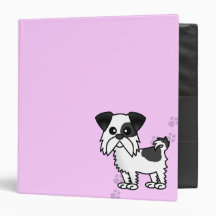 Cute Shih Tzu Black and White  - Pawprint Pink 3 Ring Binder