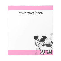 Cute Shih Tzu Black and White  - Pink Notepads