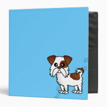Cute Shih Tzu Brown and White  - Pawprint Blue Binder