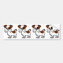 Cute Shih Tzu Cartoon Brown and White Bumper Stickers