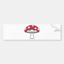 Cute Shy Kawaii Toadstool Bumper Sticker
