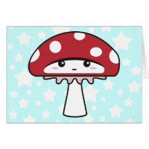 Cute Shy Kawaii Toadstool Cards