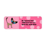 Cute Siamese 2 Cat Pink Return Address Label