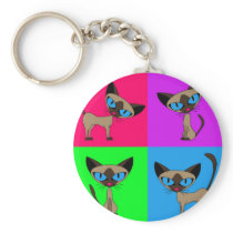 Cute Siamese Cats Key Chain