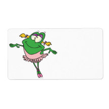 cute silly ballerina ballet froggy frog personalized shipping labels