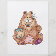 cute silly bear with honey custom flyer