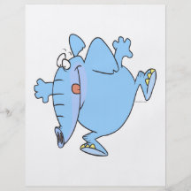 cute silly blue elephant cartoon custom flyer