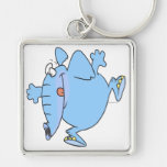 cute silly blue elephant cartoon key chains