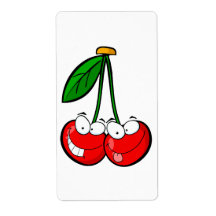 cute silly cartoon character cherries cherry personalized shipping labels