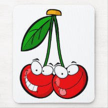 cute silly cartoon character cherries cherry mousepad