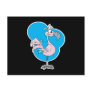 cute silly cartoon pink flamingo post card