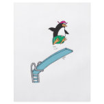 cute silly diving penguin custom flyer
